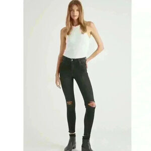 Women’s ROLLAS JEANS Westcoast Ankle Mid Rise Black Skinny Jean. Size 28